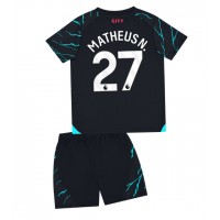 Camisa de Futebol Manchester City Matheus Nunes #27 Equipamento Alternativo Infantil 2023-24 Manga Curta (+ Calças curtas)